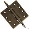 Embassy 4 x 4 Solid Brass Ball Bearing Hinge, Antique Brass Finish Steeple Tips 4040BBUS5S-1 - alternate 1